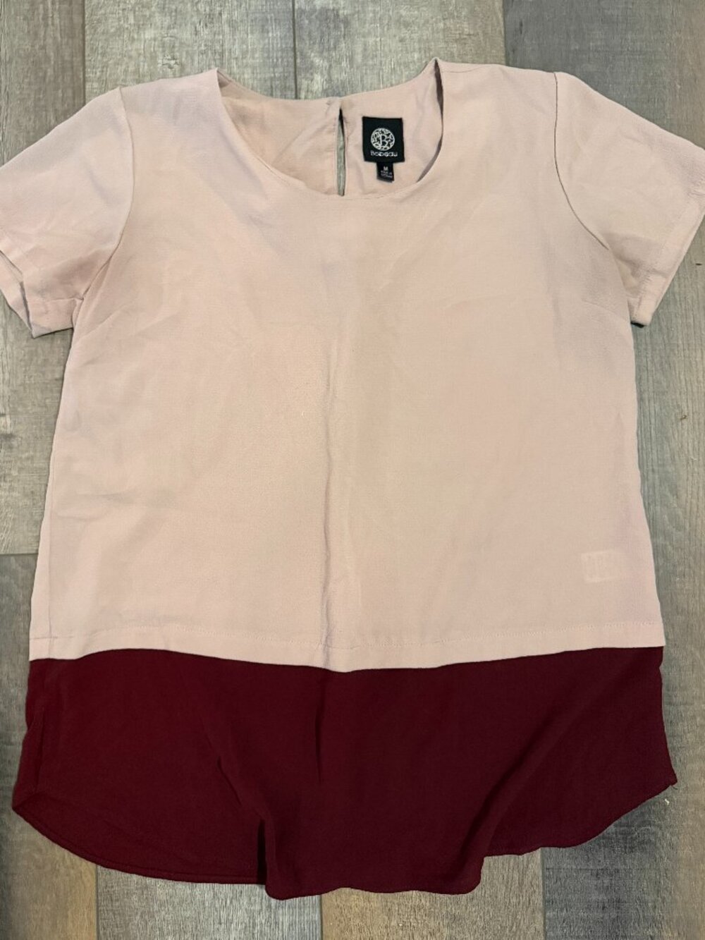 Bobeau Light Pink Maroon Blouse Womens Medium